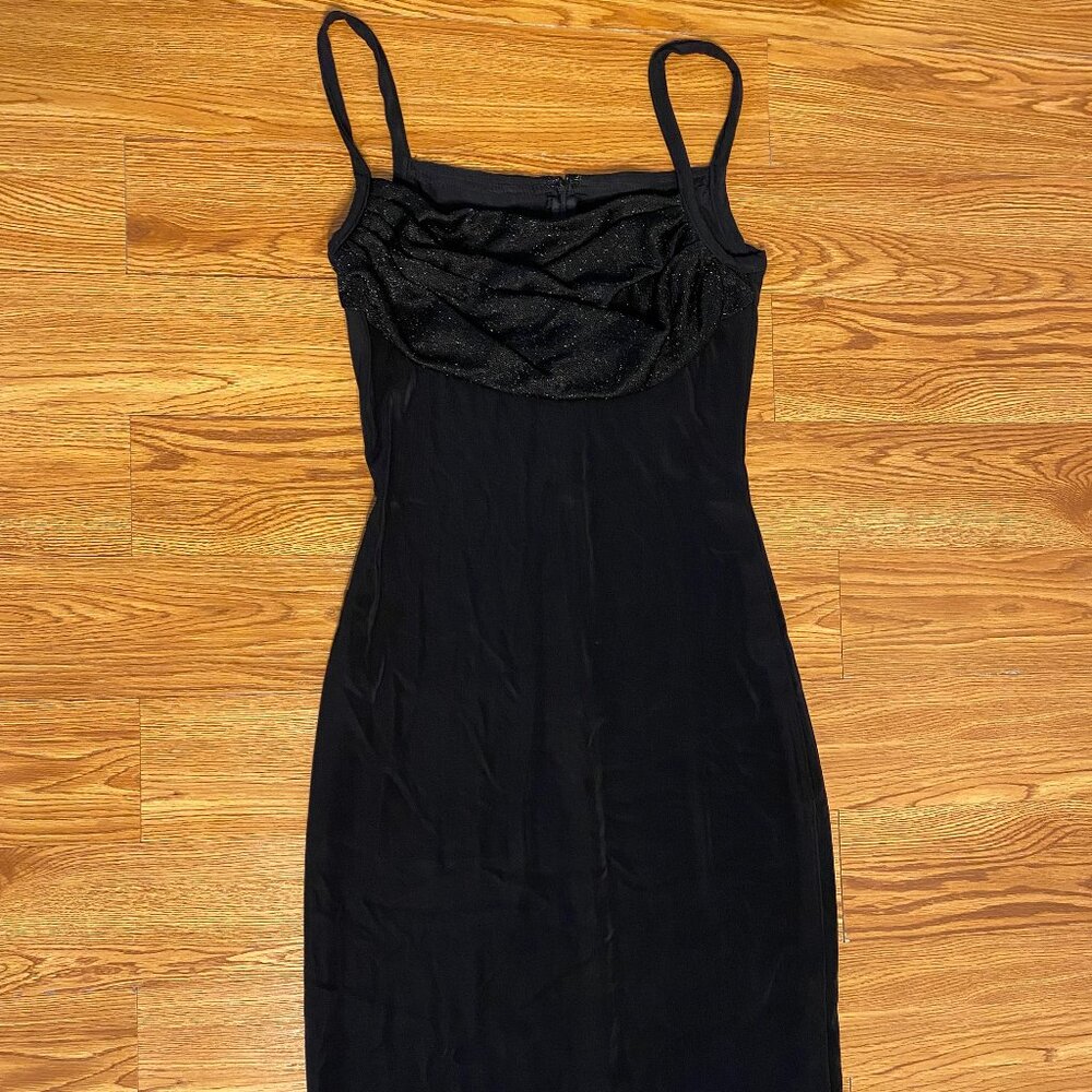 Jessica McClintock women's juniors black spaghetti strap cocktail dress small
